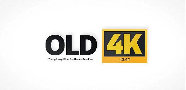  OLD4K. Old buddy gladly helped young girl who got lost in big town